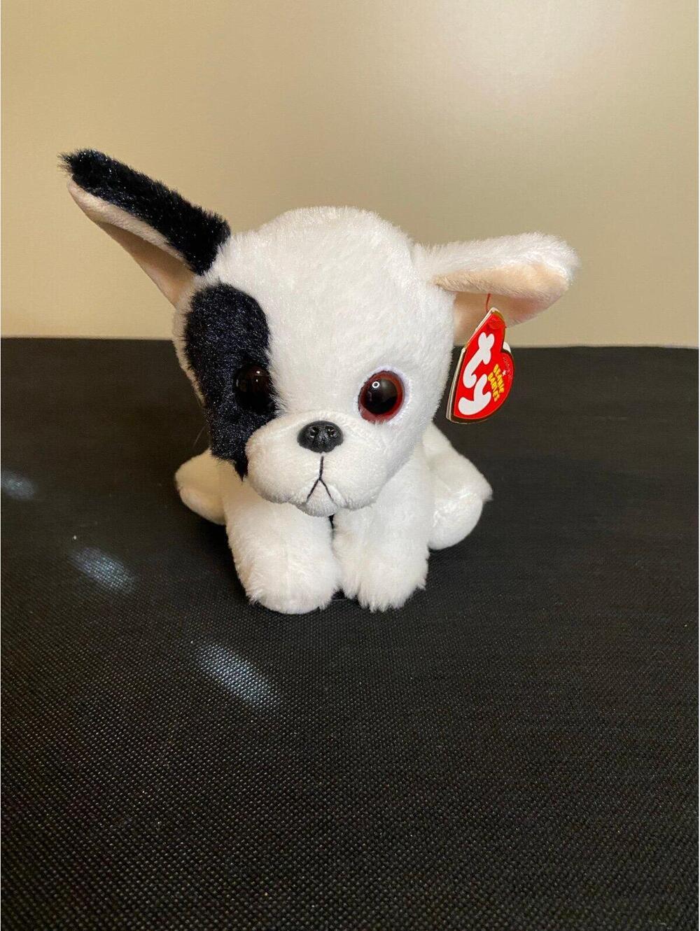Ty‎ Beanie Baby Marcel the French Bulldog Plush Toy White Black 2017 Dog Puppy